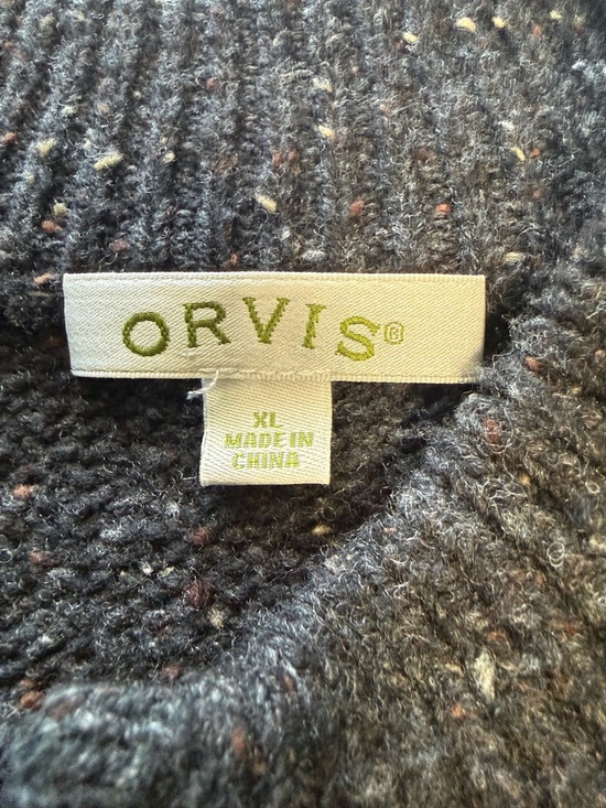 Orvis Men’s XL Wool Cashmere Full Zip Cable Knit Sweater Vest Donegal Gray - Picture 5 of 10